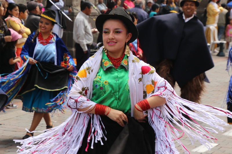 Solstide parade, old town Quito